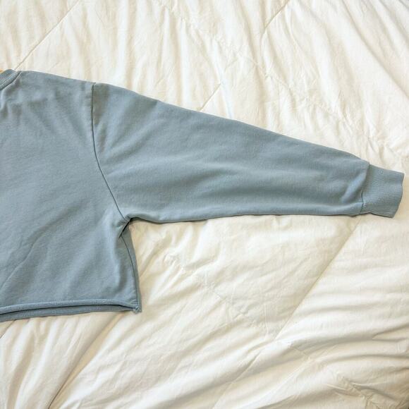 All Fenix Camila Cropped Sweatshirt Women’s Small Light Blue Long Sleeve Cotton - Picture 7 of 7